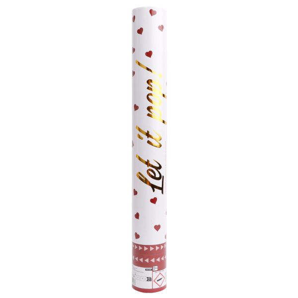 [9916485] Confetti Cannon / Popper Red Paper Hearts 40cm