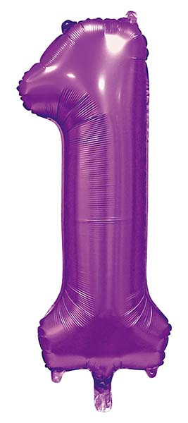 34 Inch GE Foil Balloon Number 1 - Satin Purple