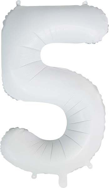 34 Inch GE Foil Balloon Number 5 - Satin White