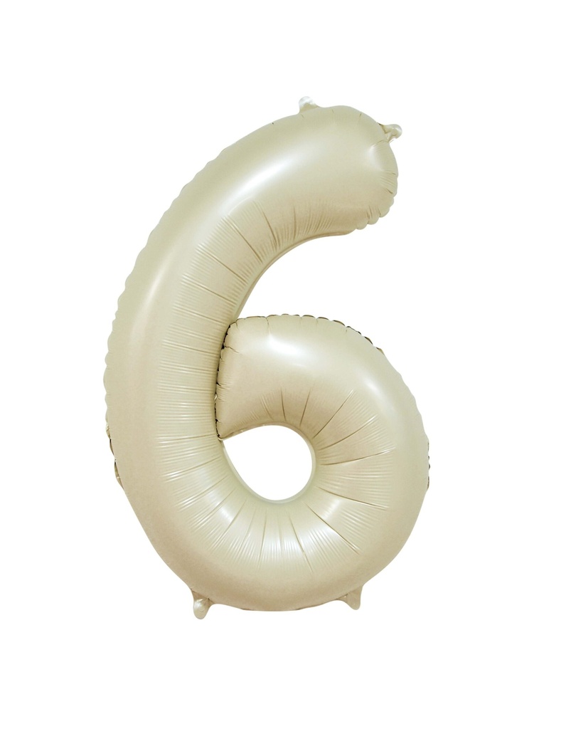 34 Inch GE Foil Balloon Number 6 - Creme
