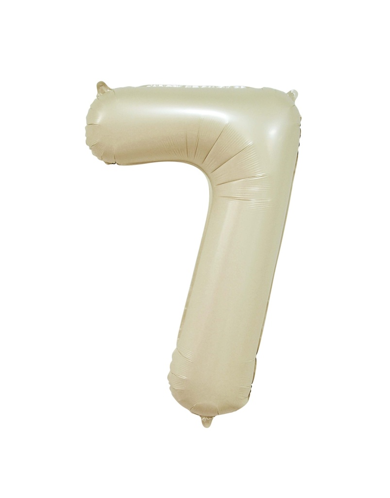34 Inch GE Foil Balloon Number 7 - Creme