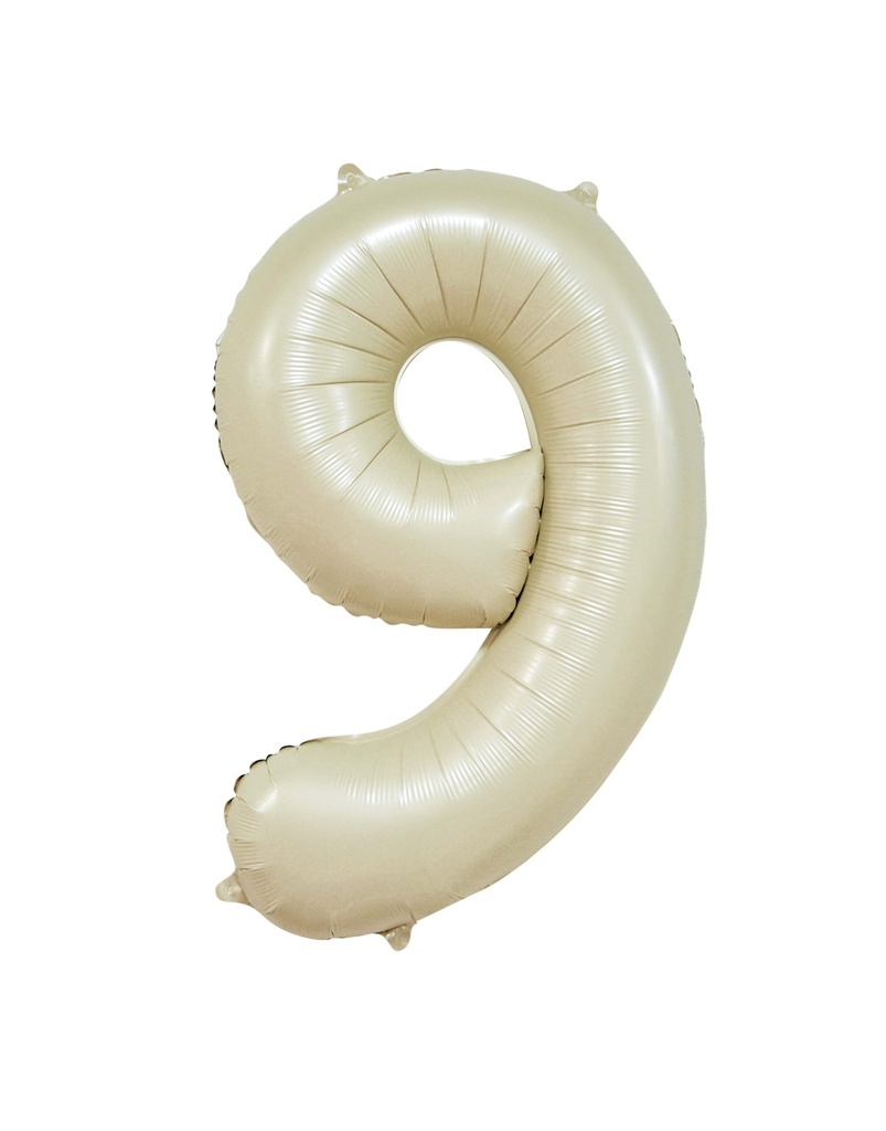 34 Inch GE Foil Balloon Number 9 - Creme