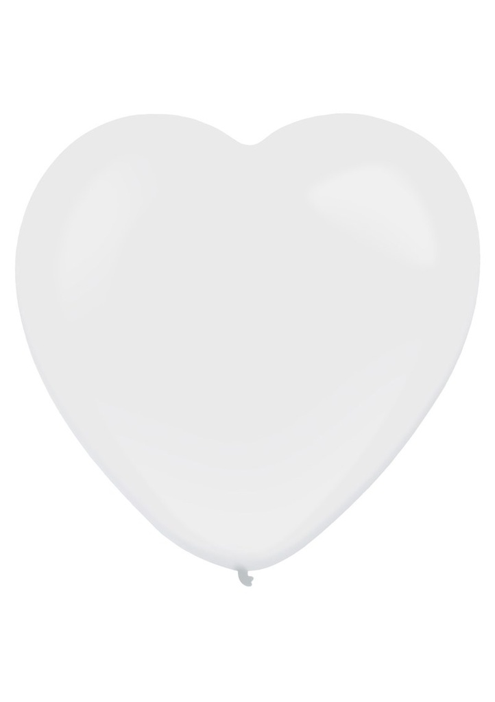 [9905694-1] Everts Heart Latex Balloon Frosty White Standard – (12″/30cm) - 1pc