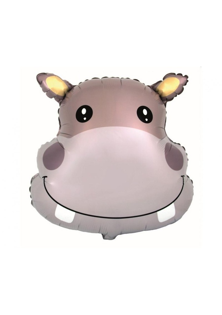 Hippo Head Foil Balloon - 24 Inch