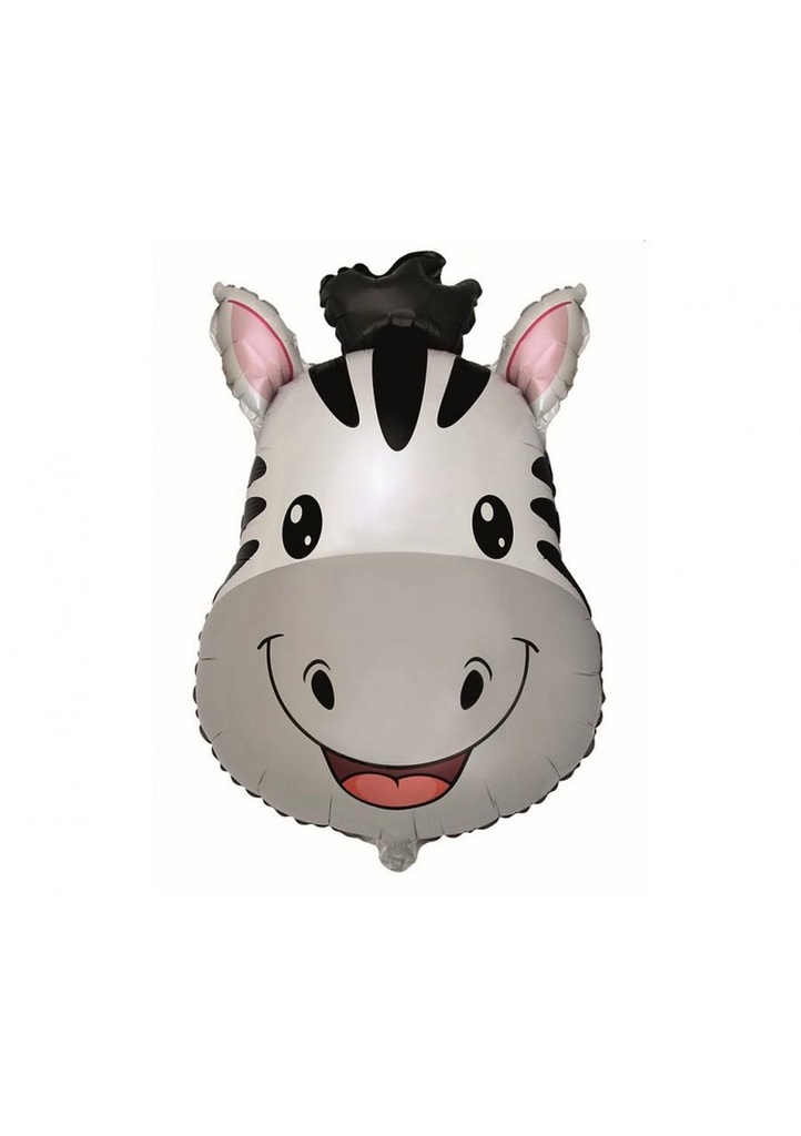 Zebra Head Foil Balloon - 24 Inch