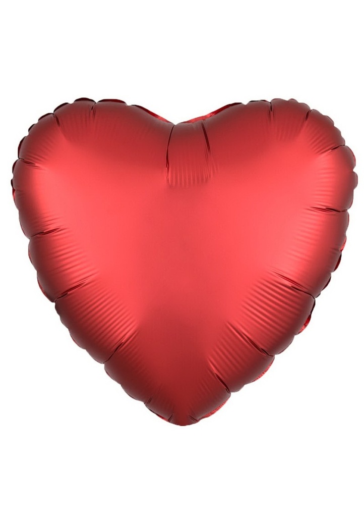 Solid Chrome Heart Foil Balloon 18 Inch - Red