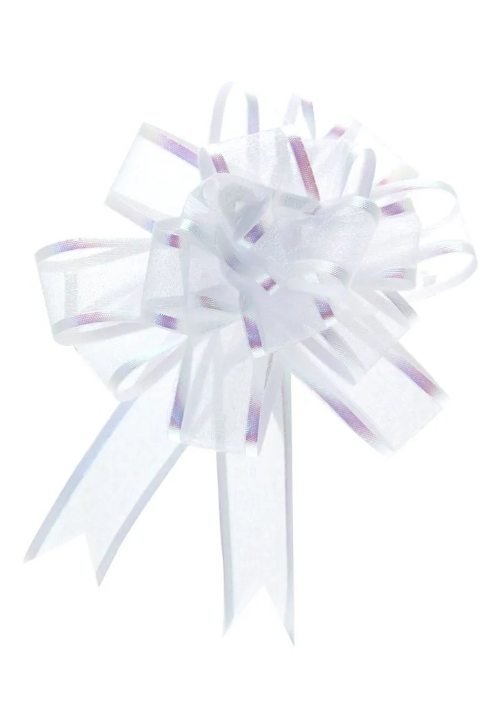 [PB6202] White 25mm Organza Pull Bow