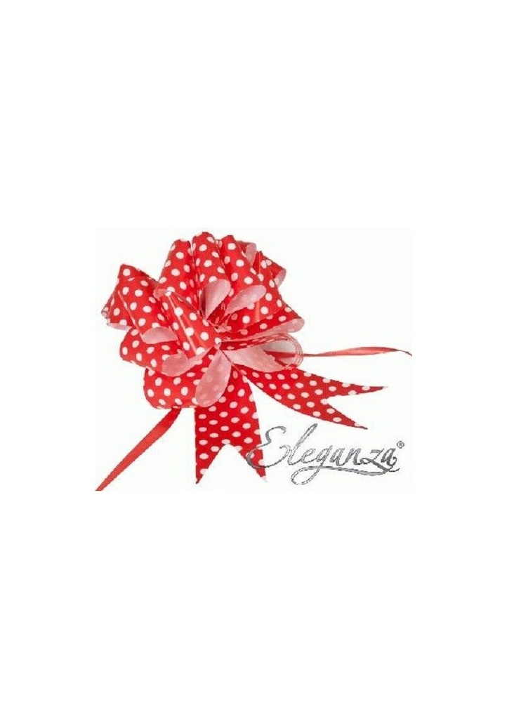 Pull Bow Red With White Polka Dots - 50mm