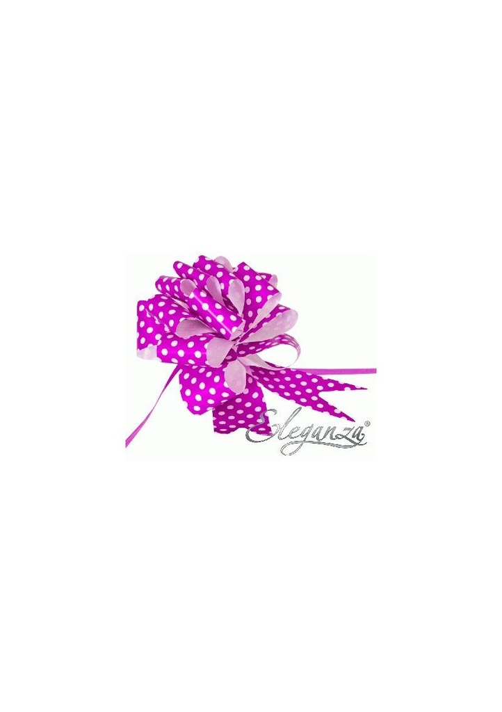 Pull Bow Purple With White Polka Dots - 50mm