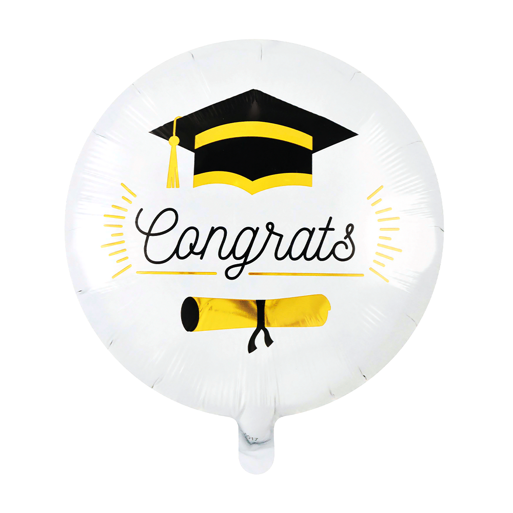 Foil Balloon 18 Inch Round - Congrats White