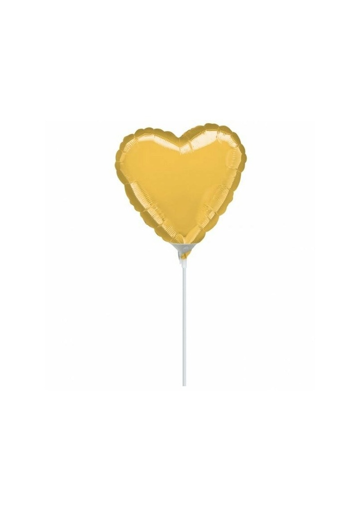 Metallic Gold Heart Foil Balloon 9" (23cm)