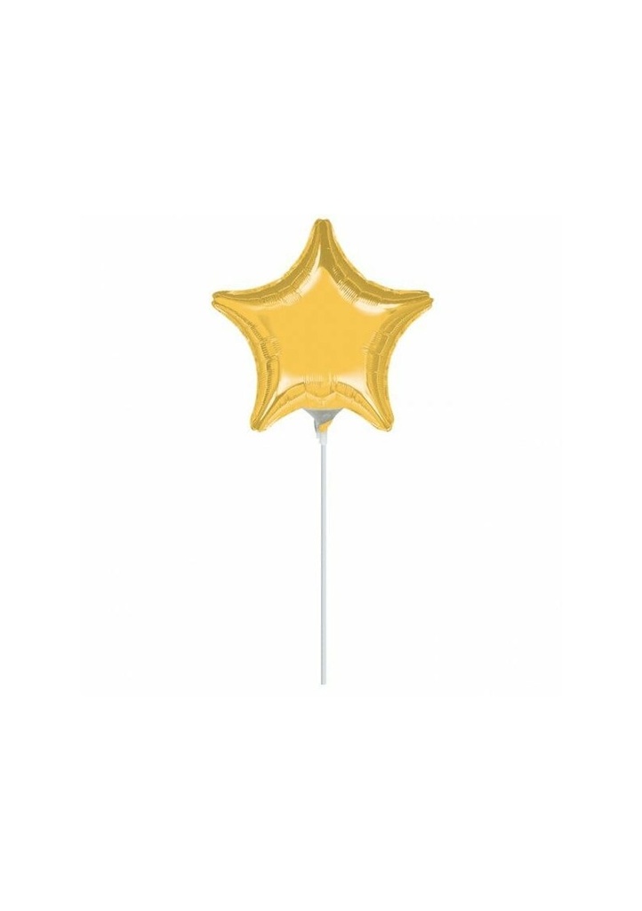 Metallic Gold Star Mini Foil Balloon 4" (10cm)