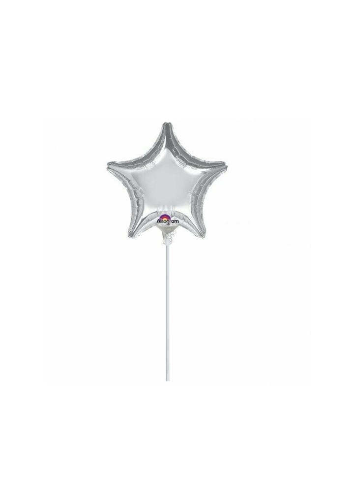 Metallic Silver Star Mini Foil Balloon 4" (10cm)