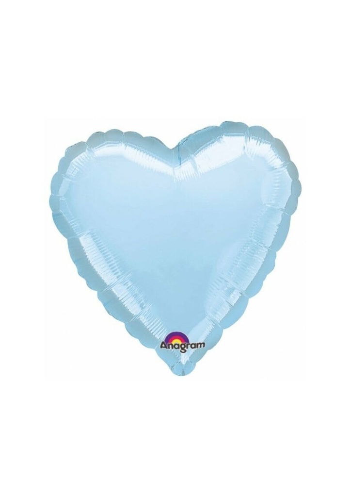 Metallic Pearl Pastel Blue Heart Foil Balloon 4" (10cm)