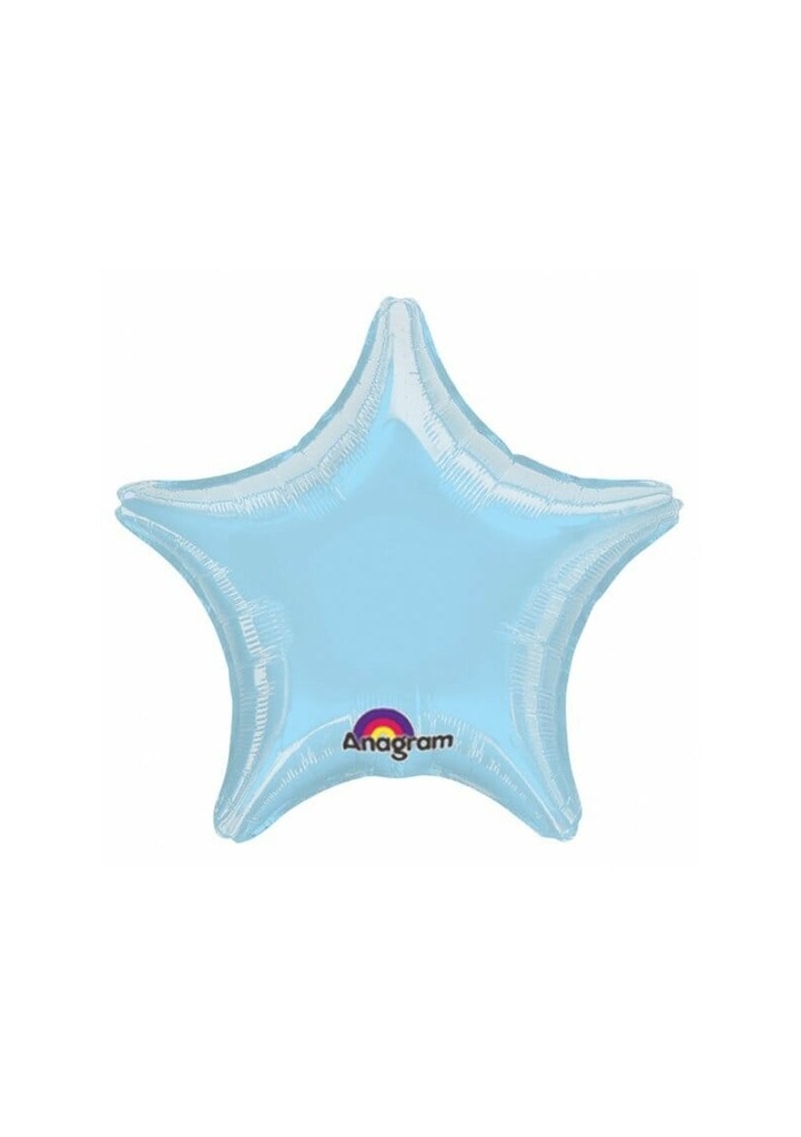 [1636599] Metallic Pearl Pastel Blue Star Mini Foil Balloon 4" (10cm)