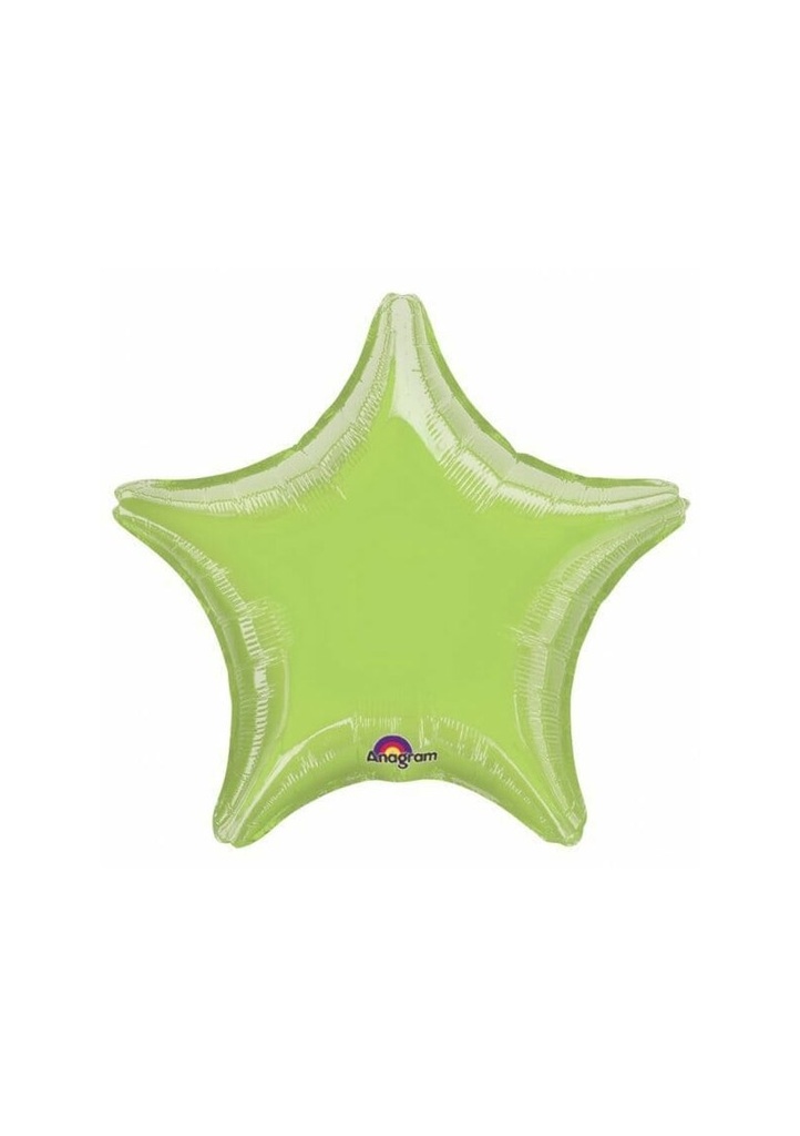 Metallic Lime Green Star Mini Foil Balloon 4" (10cm)