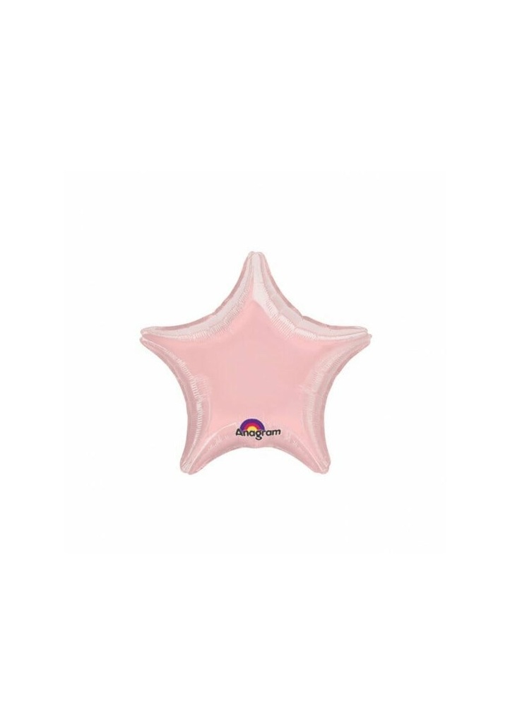 [1647099] Metallic Pearl Pastel Pink Star Foil Balloon 9" (23cm)
