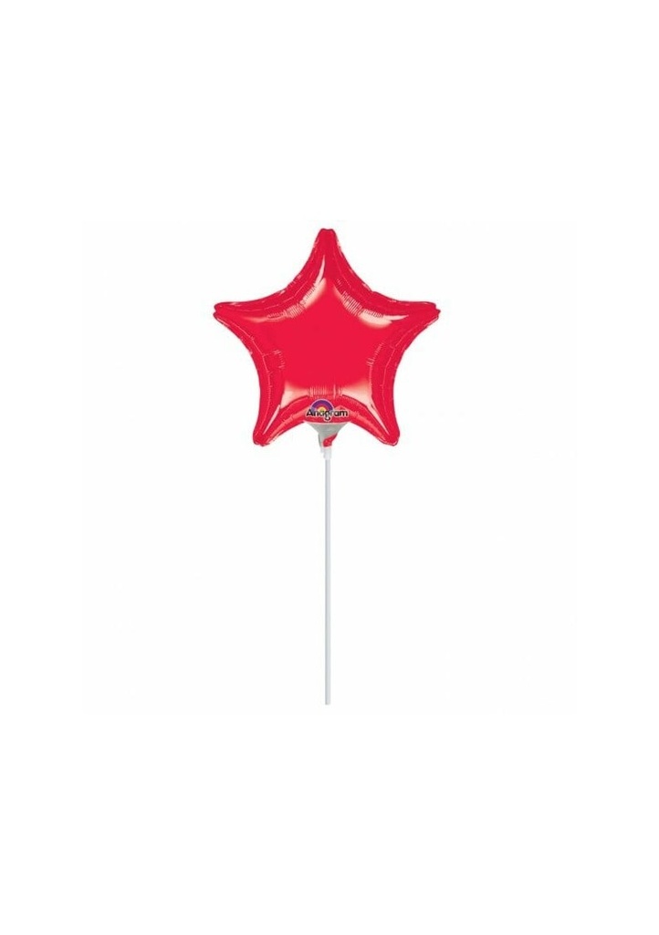 [1669299] Metallic Red Star Foil Balloon 9" (23cm)