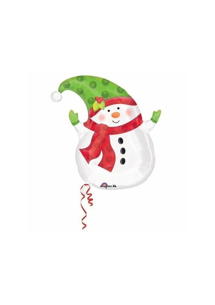 [2042801] Winter Snowman Foil Balloon 20'' x 23'' (51cm x 58cm)