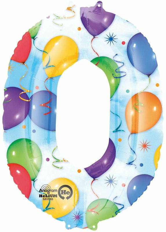 [2824301] Balloons Number " 0 " Foil Balloon 34''