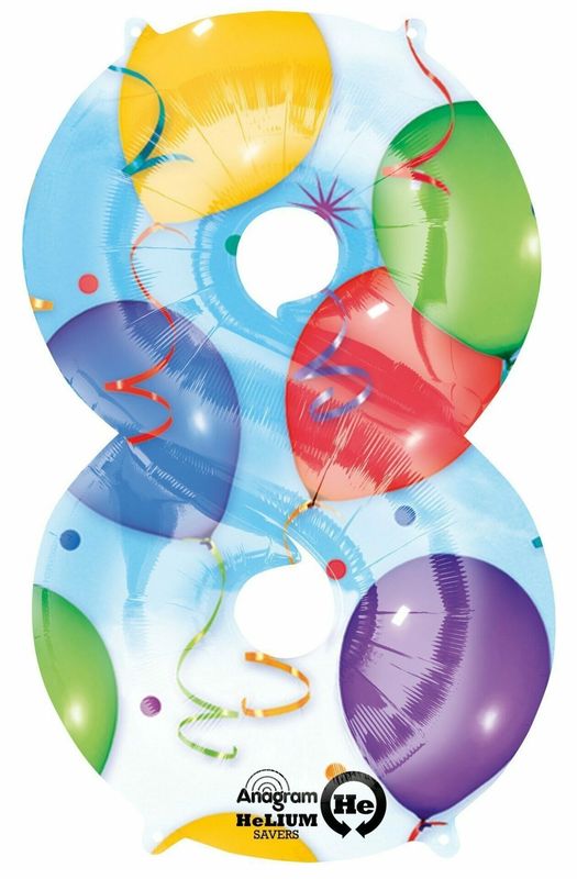 Balloons Number " 8 " Foil Balloon 34''