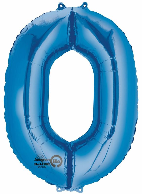 [2827001] Blue Number " 0 " Foil Balloon 34''