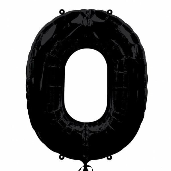 [3013901] Black Number " 0 " Foil Balloon 34''