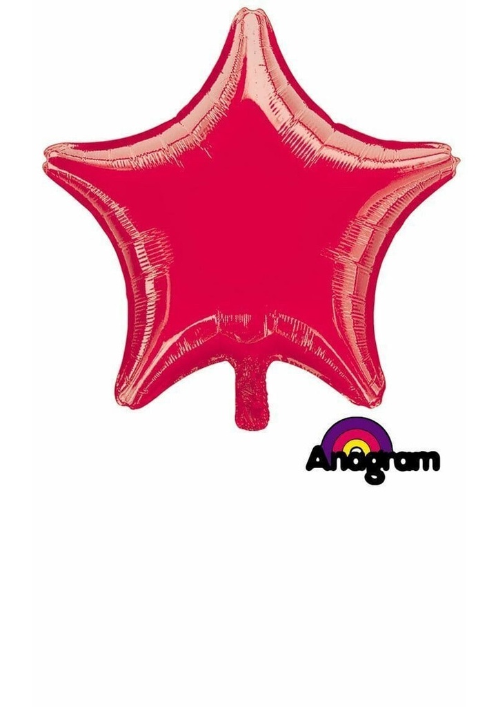 Metallic Red Star Foil Balloon 18''