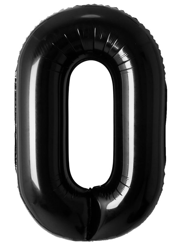 [34NBK0] 34 Inch Foil Balloon Number 0 - Black