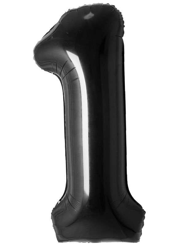 [34NBK1] 34 Inch Foil Balloon Number 1 - Black