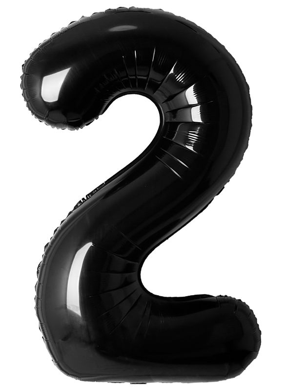 34 Inch Foil Balloon Number 2 - Black