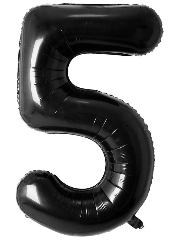 34 Inch Foil Balloon Number 5 - Black