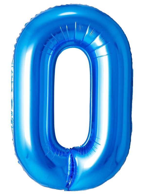 [34NBL0] 34 Inch Foil Balloon Number 0 - Blue