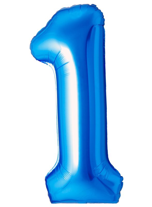 [34NBL1] 34 Inch Foil Balloon Number 1 - Blue