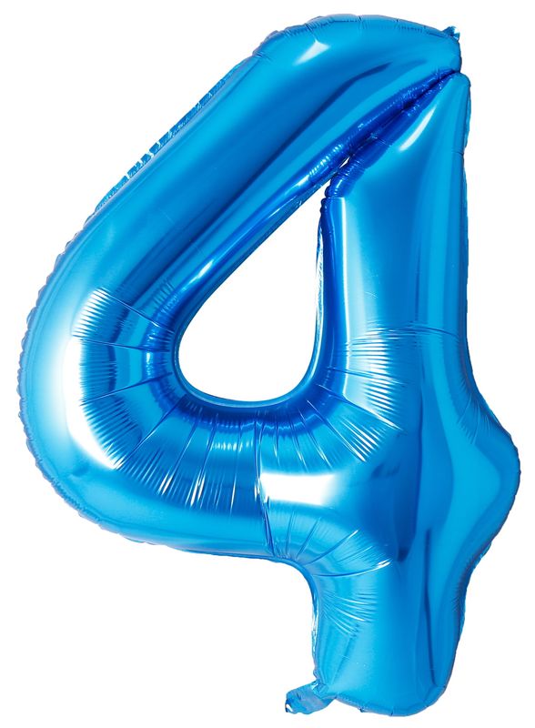 34 Inch Foil Balloon Number 4 - Blue