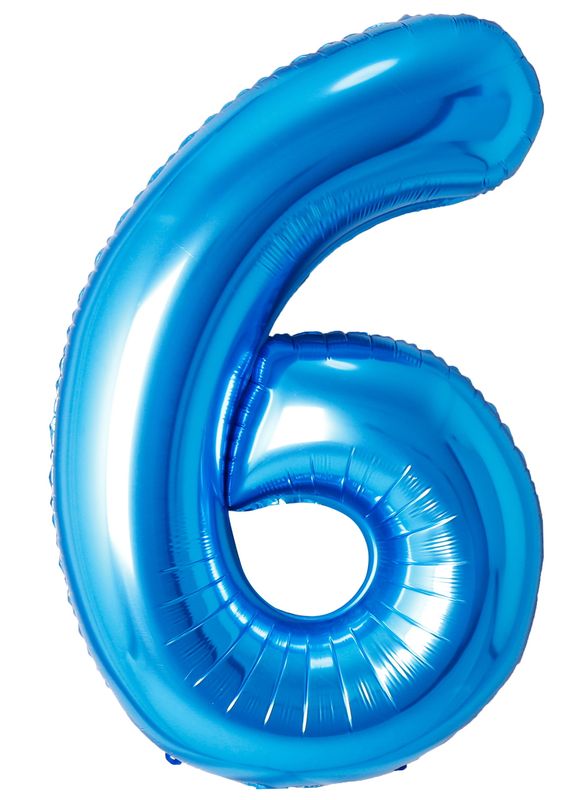 34 Inch Foil Balloon Number 6 - Blue