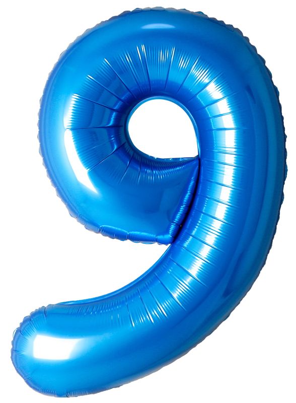 34 Inch Foil Balloon Number 9 - Blue