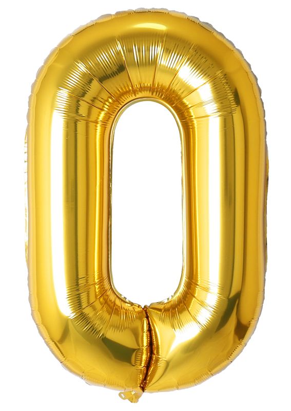 [34NGL0] 34 Inch Foil Balloon Number 0 - Gold
