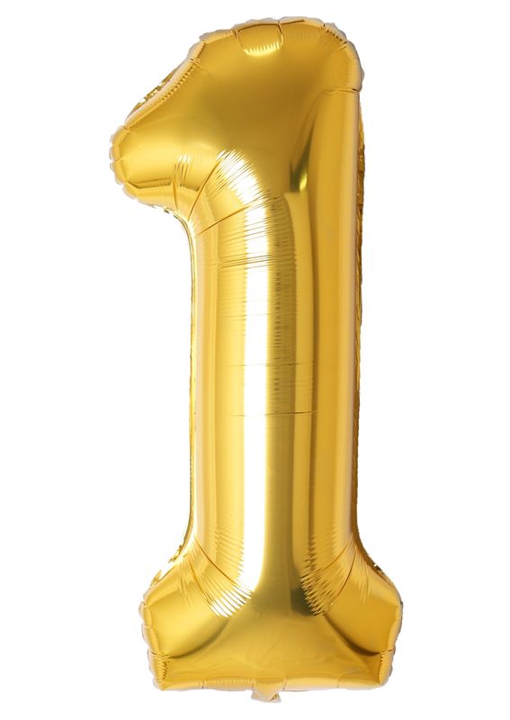 [34NGL1] 34 Inch Foil Balloon Number 1 - Gold
