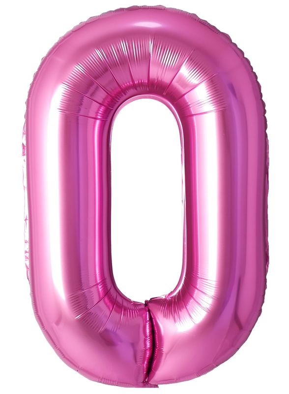 [34NPN0] 34 Inch Foil Balloon Number 0 - Pink