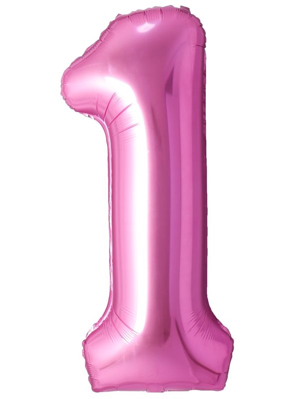 [34NPN1] 34 Inch Foil Balloon Number 1 - Pink