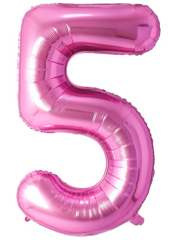 34 Inch Foil Balloon Number 5 - Pink