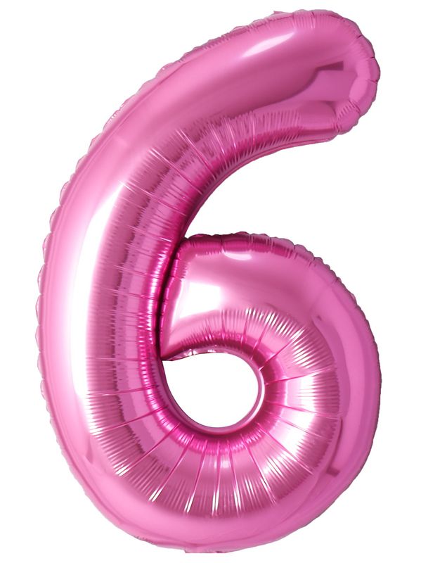 34 Inch Foil Balloon Number 6 - Pink