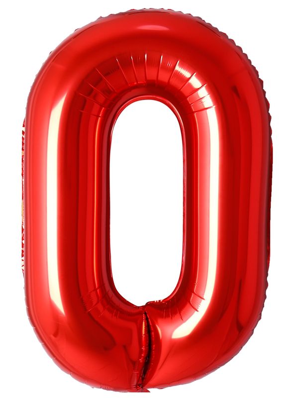 [34NRD0] 34 Inch Foil Balloon Number 0 - Red