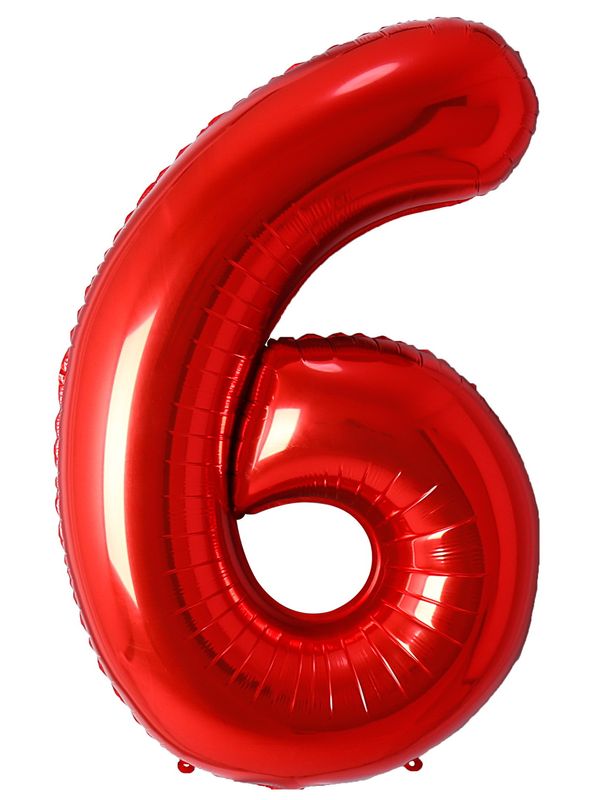 34 Inch Foil Balloon Number 6 - Red