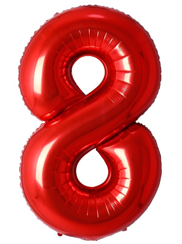 34 Inch Foil Balloon Number 8 - Red