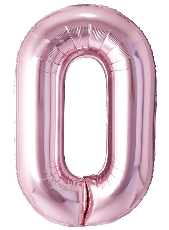 [34NRG0] 34 Inch Foil Balloon Number 0 - Rose Gold