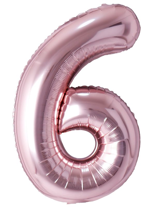 34 Inch Foil Balloon Number 6 - Rose Gold
