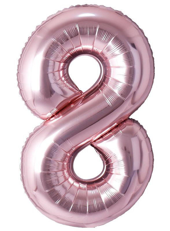 34 Inch Foil Balloon Number 8 - Rose Gold