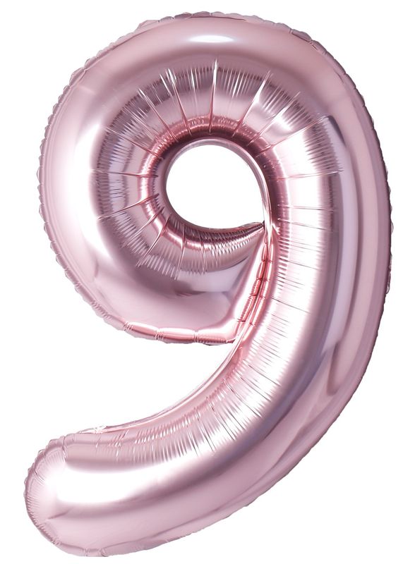 34 Inch Foil Balloon Number 9 - Rose Gold